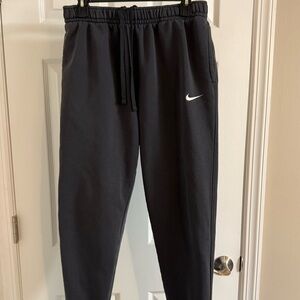 Nike Men's Dark Grey Joggers with White Swoosh